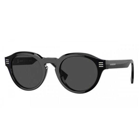 NWT BURBERRY SUNGLASSES UNISEX BLACK ROUND - Picture 1 of 3